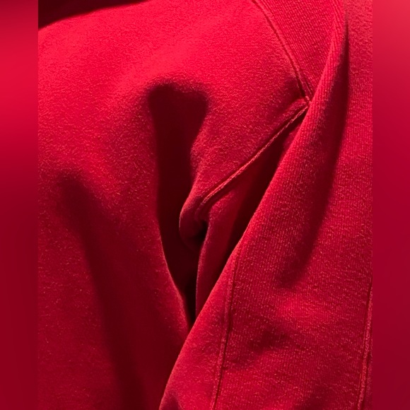 BACK PORCH Red Cotton Sweatshirt Classy 1/4 Zip Sporty Sugg Size L Great Cond - Picture 9 of 10